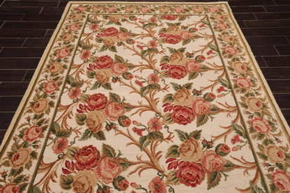 6'x 10' Costikyan Nettles Hand Knotted French Aubusson Savonnerie Area Rug Beige
