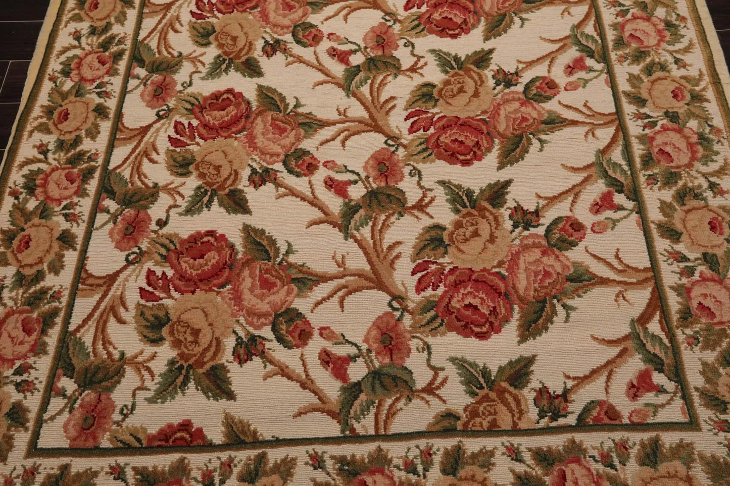 6'x 10' Costikyan Nettles Hand Knotted French Aubusson Savonnerie Area Rug Beige