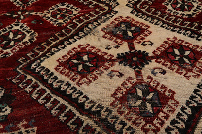 6'10" x 10'2" Authentic Vintage Shirraz Hand Knotted 100% Wool Area Rug Ivory