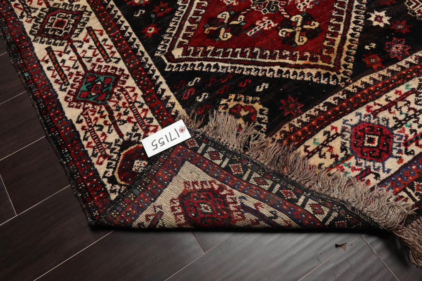 6'10" x 10'2" Authentic Vintage Shirraz Hand Knotted 100% Wool Area Rug Ivory