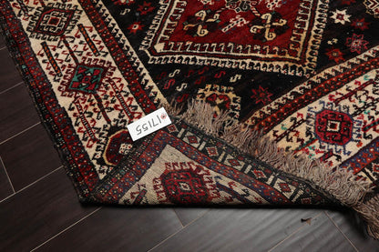 6'10" x 10'2" Authentic Vintage Shirraz Hand Knotted 100% Wool Area Rug Ivory