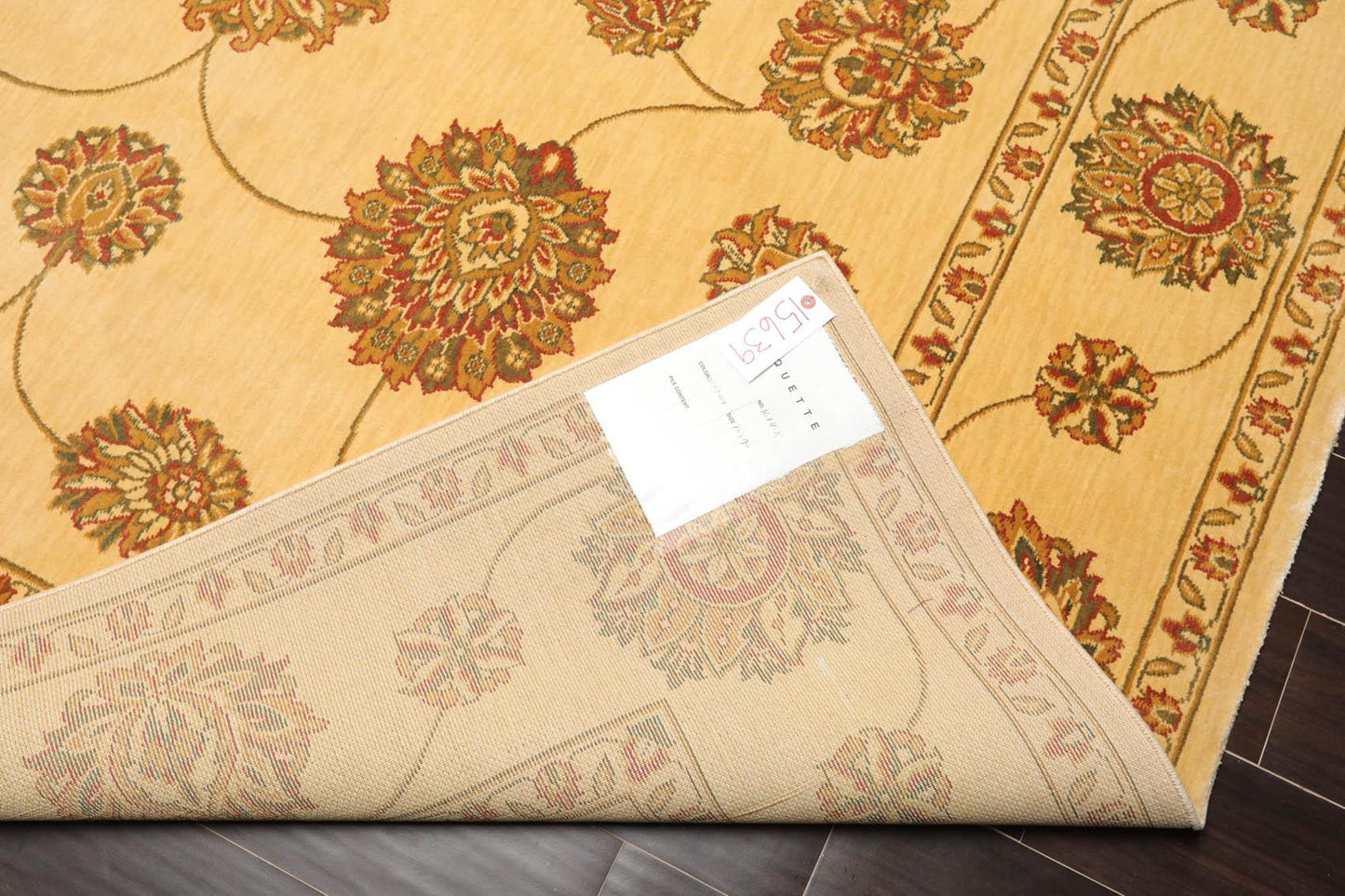 7'6" x 9'6" Machine Made 100% Wool Oriental Area Rug Champagne, Green