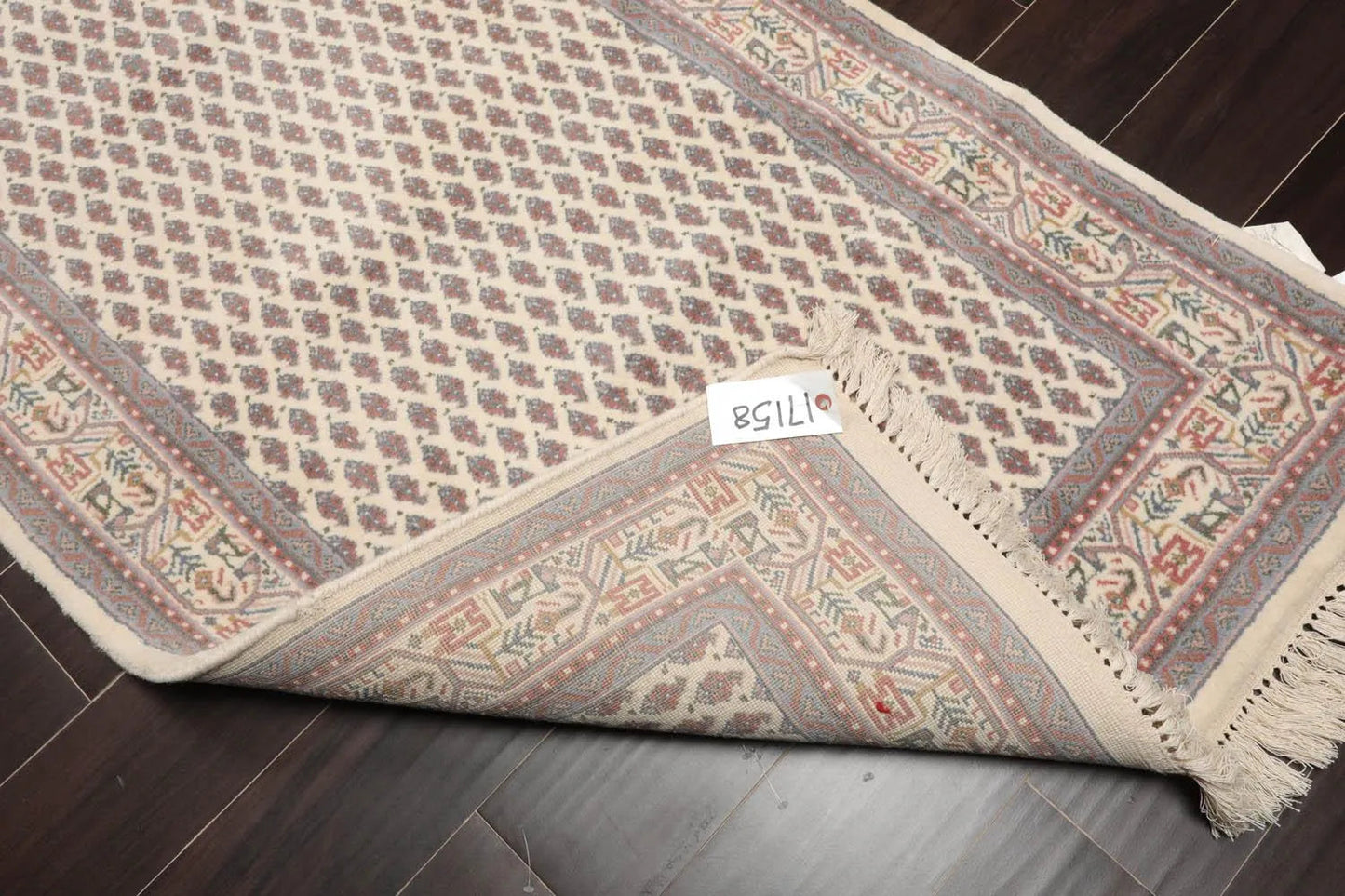 Paisley Boteh Hand Knotted Wool Traditional Oriental Area Rug Cream 3'x5'11''