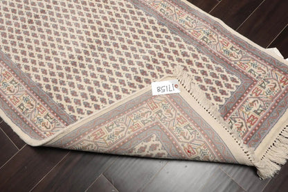 Paisley Boteh Hand Knotted Wool Traditional Oriental Area Rug Cream 3'x5'11''