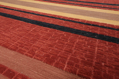 8'8"x 11'10" Hand Knotted 100% Wool Oriental Area Rug Rust