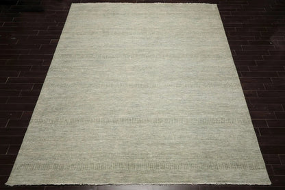 LoomBloom Multi Sizes Sage Hand Knotted Contemporary  Tibetan Geometric Wool & Bamboo Silk  Oriental Area Rug