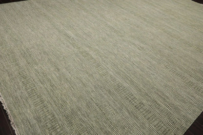 LoomBloom Multi Sizes Sage Hand Knotted Contemporary  Tibetan Geometric Wool & Bamboo Silk  Oriental Area Rug
