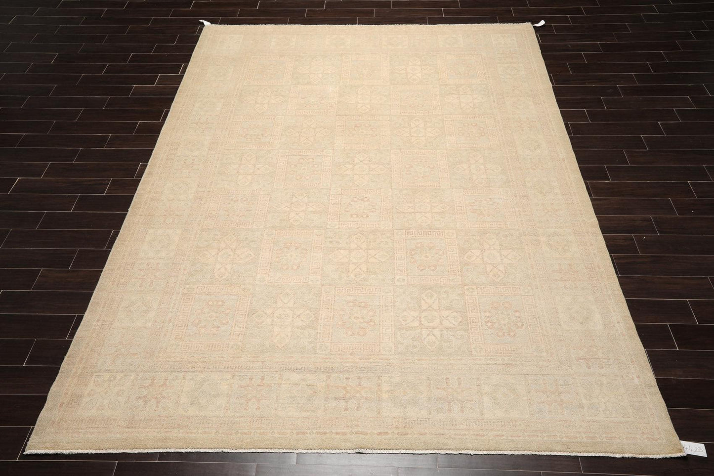 Muted 9'3" x 11'10" Hand Knotted 100% Wool Super fine Peshawar Area Rug Beige
