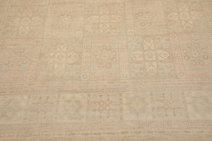 Muted 9'3" x 11'10" Hand Knotted 100% Wool Super fine Peshawar Area Rug Beige