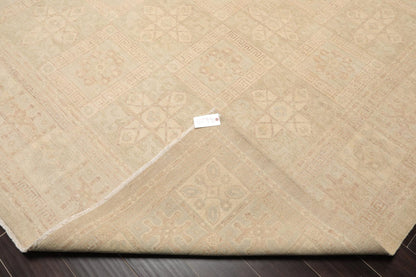 Muted 9'3" x 11'10" Hand Knotted 100% Wool Super fine Peshawar Area Rug Beige
