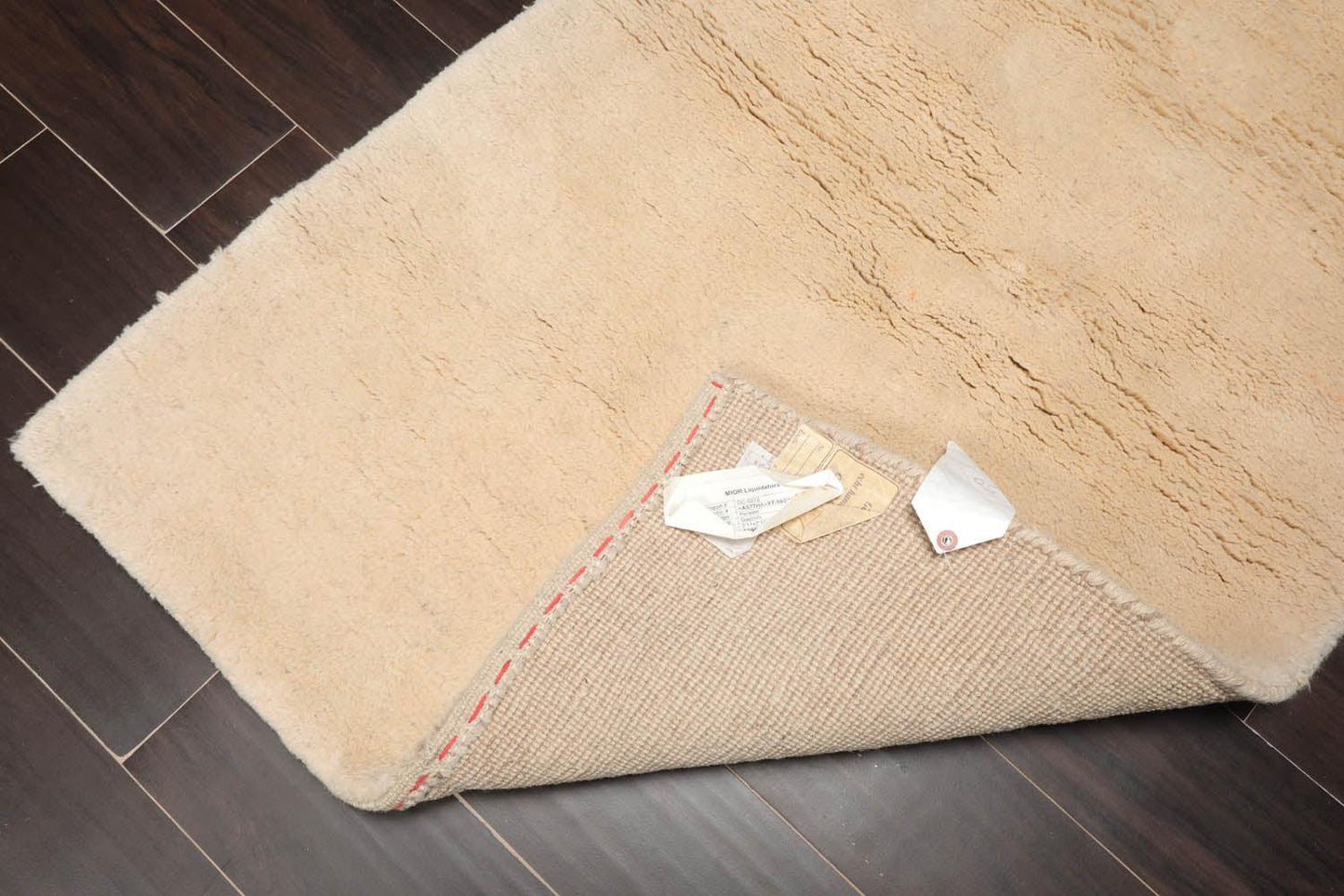 Vintage Gabbah Hand Knotted Modern Wool Area Rug Ivory 2'10" x 3'11"