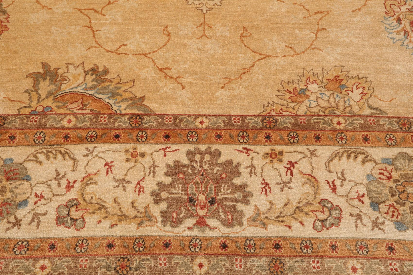 9'4" x 12'7" Hand Knotted 100% Wool Oushak Vegetable Dye Oriental Area Rug Tan