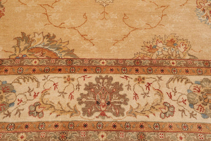 9'4" x 12'7" Hand Knotted 100% Wool Oushak Vegetable Dye Oriental Area Rug Tan