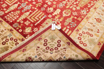 9'1" x 11'11" Hand Knotted 100% Wool Peshawar Traditional Oriental Area Rug Rust