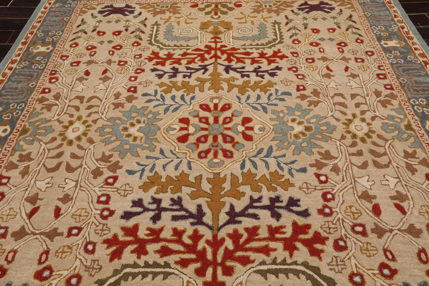 Multi Sizes Beige Handmade 100% Wool Arts & Craft Transitional Oriental Area Rug