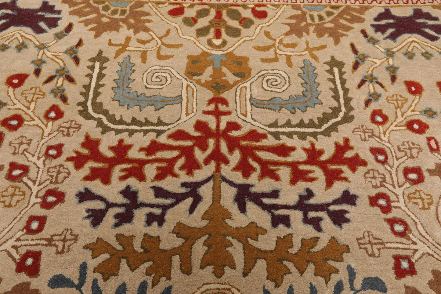 Multi Sizes Beige Handmade 100% Wool Arts & Craft Transitional Oriental Area Rug