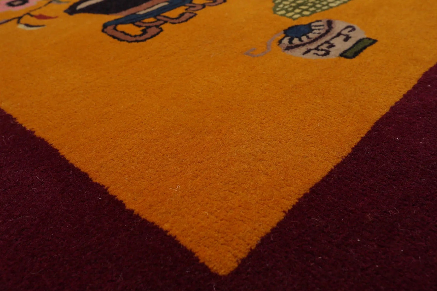 LoomBloom Multi Sizes Gold Hand Tufted Floral Chinese Art Deco New Zealand Wool Oriental Area Rug