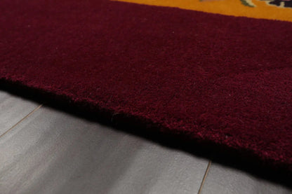 LoomBloom Multi Sizes Gold Hand Tufted Floral Chinese Art Deco New Zealand Wool Oriental Area Rug