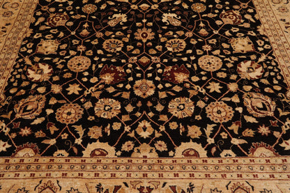 9'3" x 12' Hand Knotted 100% Wool Peshawar Oriental Area Rug Dark Chocolate