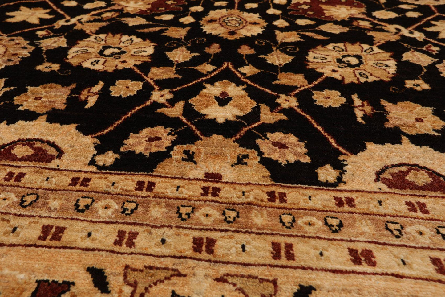 9'3" x 12' Hand Knotted 100% Wool Peshawar Oriental Area Rug Dark Chocolate