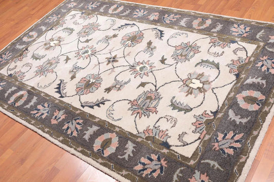 5' x 8' Handmade 100% Wool Traditional Oriental Area Rug Traditional Beige