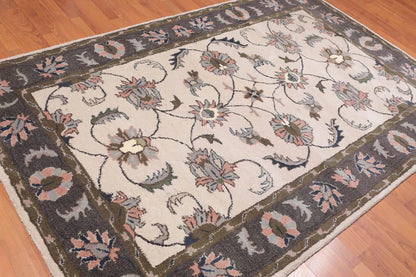 5' x 8' Handmade 100% Wool Traditional Oriental Area Rug Traditional Beige