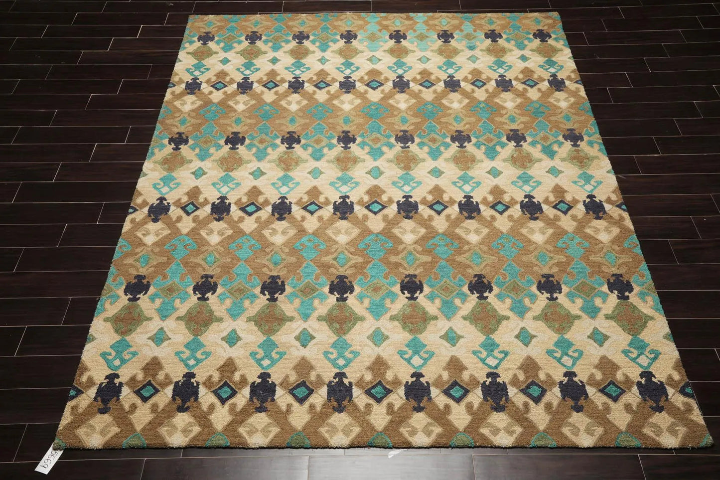 Multi Sizes Handmade 100% Wool Modern Loop & Cut Pile Area Rug Beige