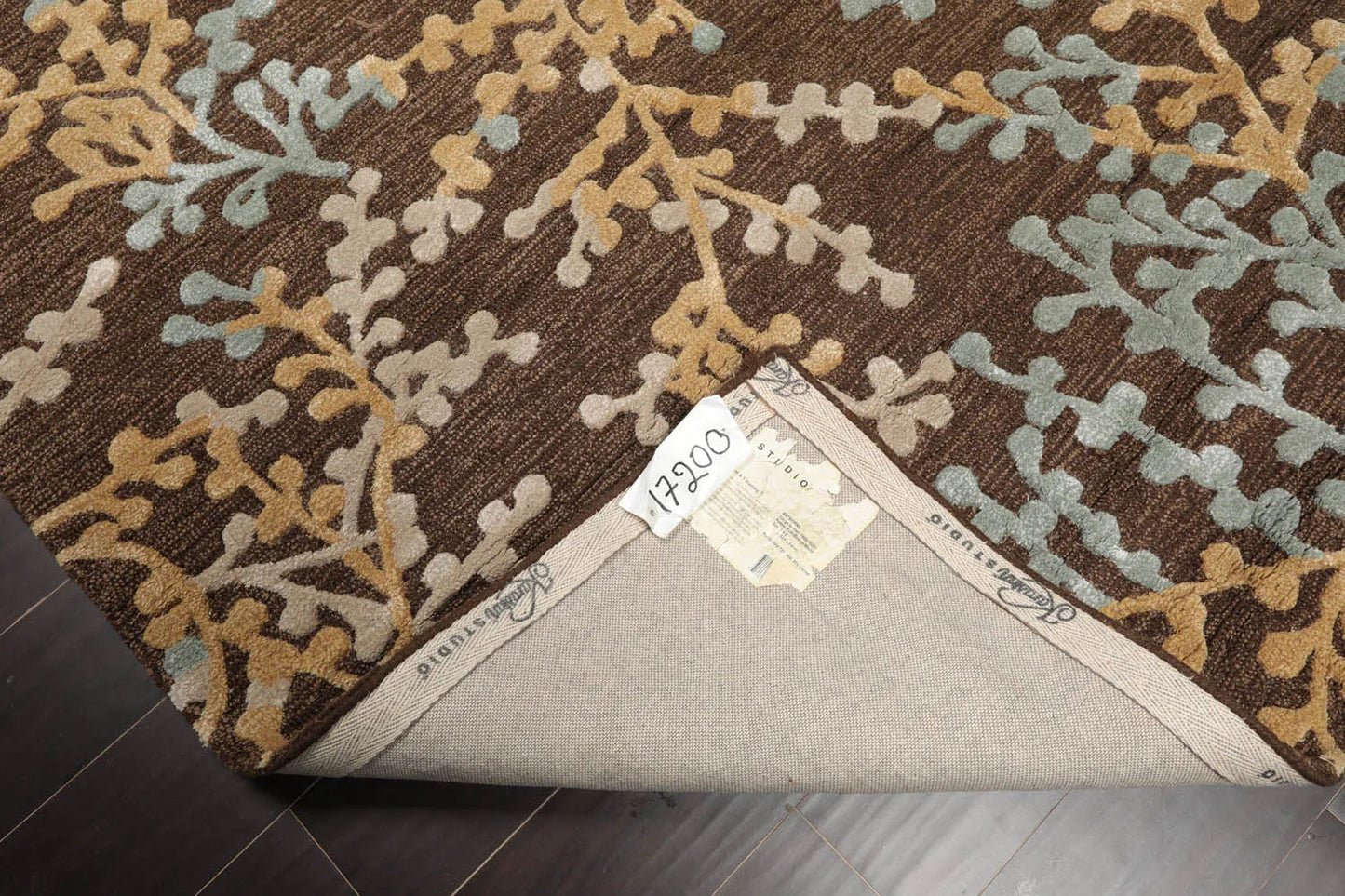 5 x 8 Aqua, Beige Hand Tufted Hand Made Wool and Silk Karastan Traditional Oriental Area Rug