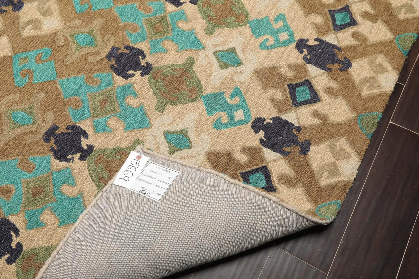 Multi Sizes Handmade 100% Wool Modern Loop & Cut Pile Area Rug Beige