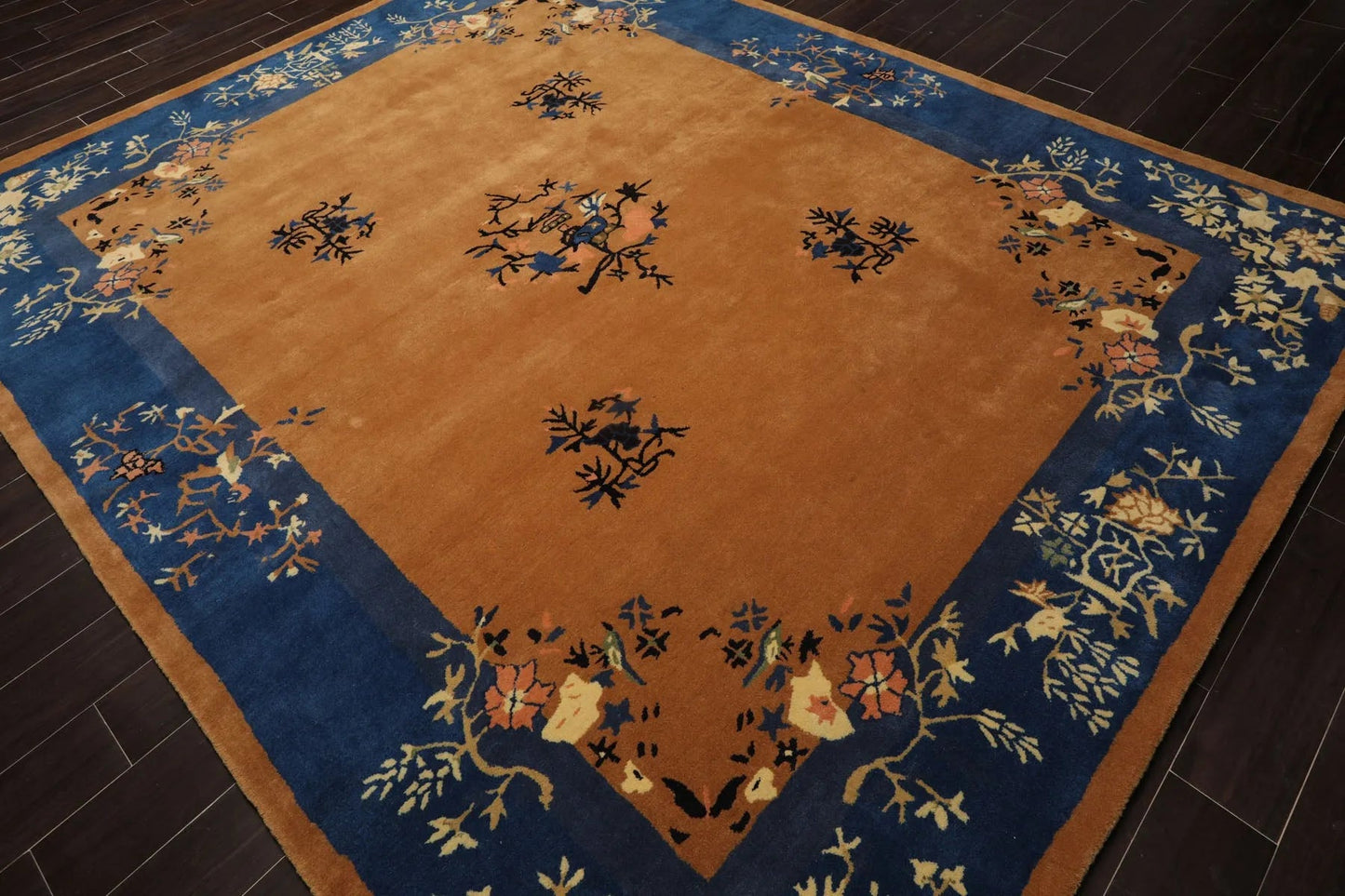 LoomBloom Multi Sizes Camel Hand Tufted  Chinese Art Deco New Zealand Wool Oriental Area Rug