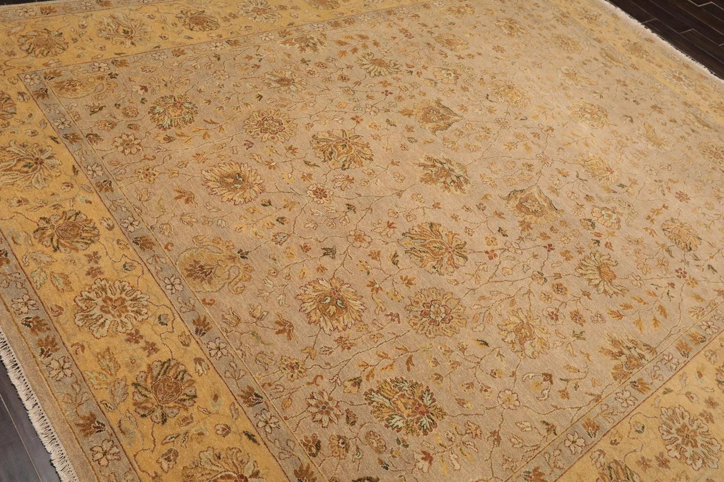 8'1'' x 10'3'' Hand Knotted 100% Wool Agra 150 KPSI Oriental Area Rug Taupe