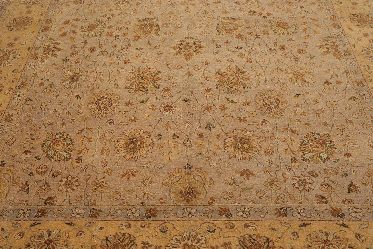 8'1'' x 10'3'' Hand Knotted 100% Wool Agra 150 KPSI Oriental Area Rug Taupe