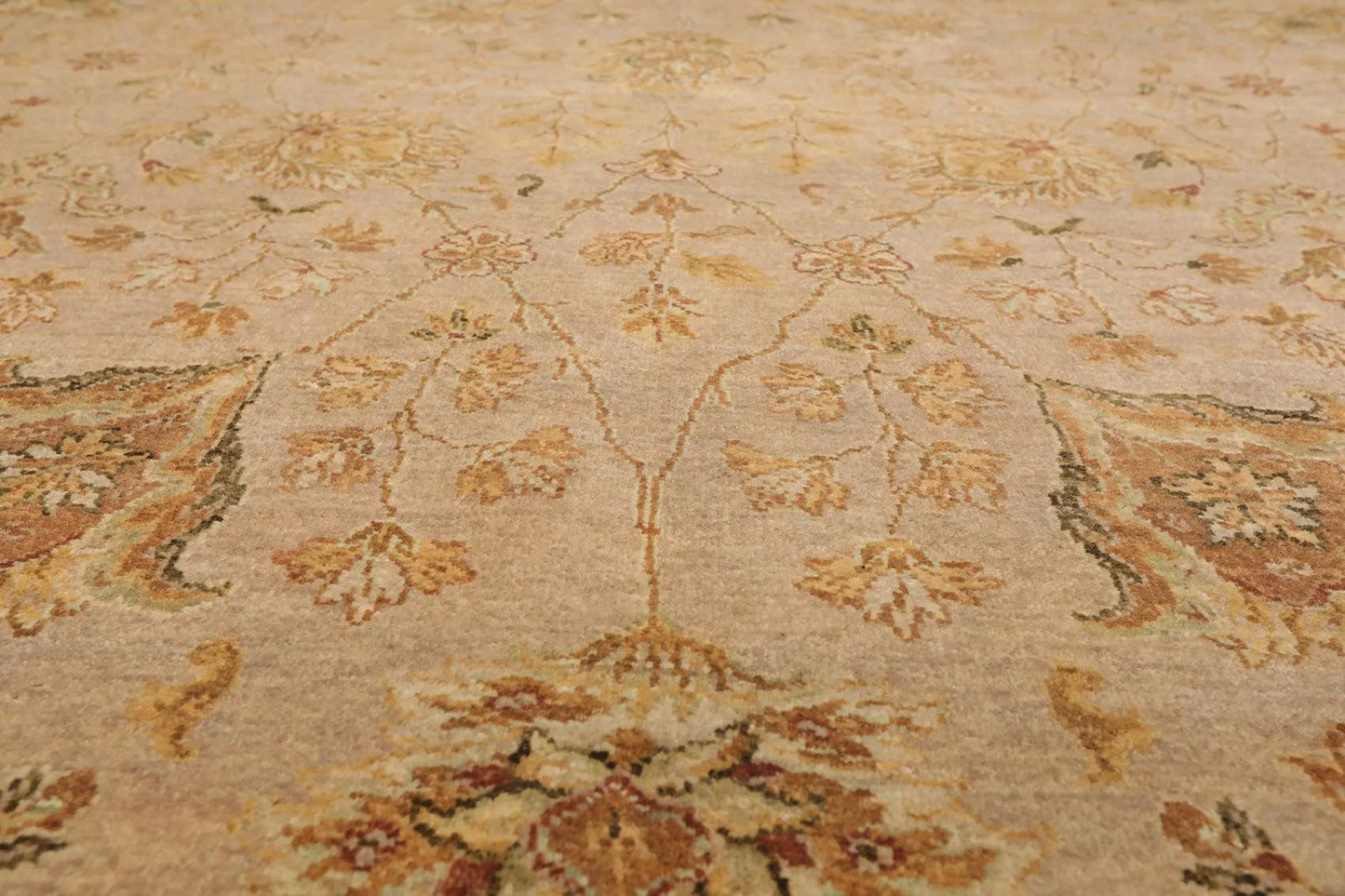 8'1'' x 10'3'' Hand Knotted 100% Wool Agra 150 KPSI Oriental Area Rug Taupe