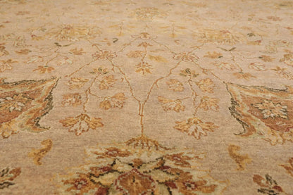 8'1'' x 10'3'' Hand Knotted 100% Wool Agra 150 KPSI Oriental Area Rug Taupe