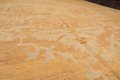 10'3"x14'4" Authentic Muted Turkish Oushak Hand Knotted Wool Area Rug Pale Peach