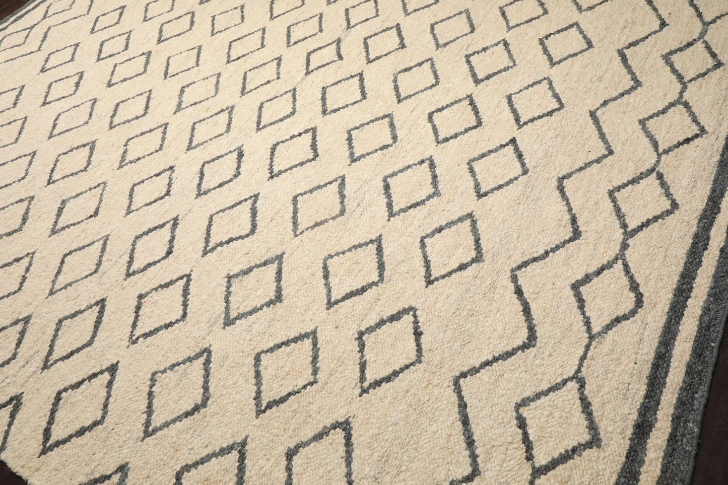 LoomBloom Multi Sizes Oatmeal Hand Woven Flatweave Contemporary Geometric Wool Oriental Area Rug
