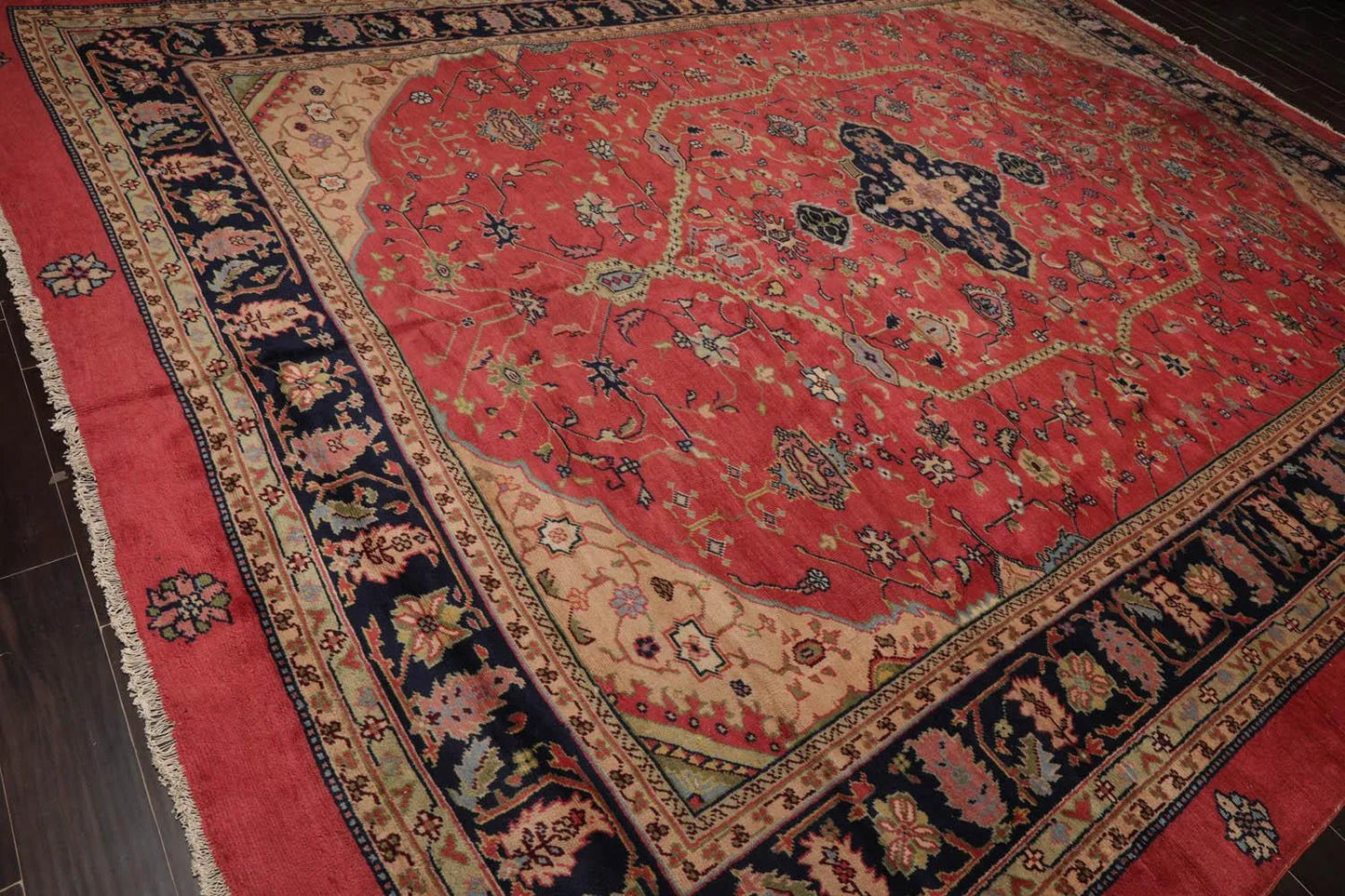 10' x 15' Antique Turkish Hand Knotted Wool Traditional Oriental Area Rug Navy