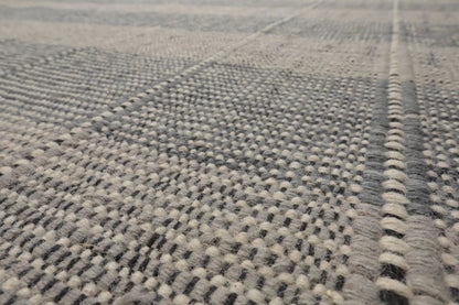 LoomBloom Plaid  Multi Sizes Gray Hand Woven Flatweave Modern Wool Oriental Area Rug