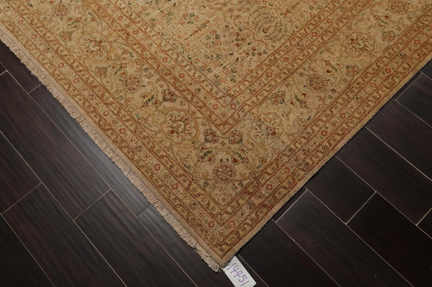 8'7'' x 11'7'' Hand Knotted 100% Wool Tree of life Oriental Area Rug Beige