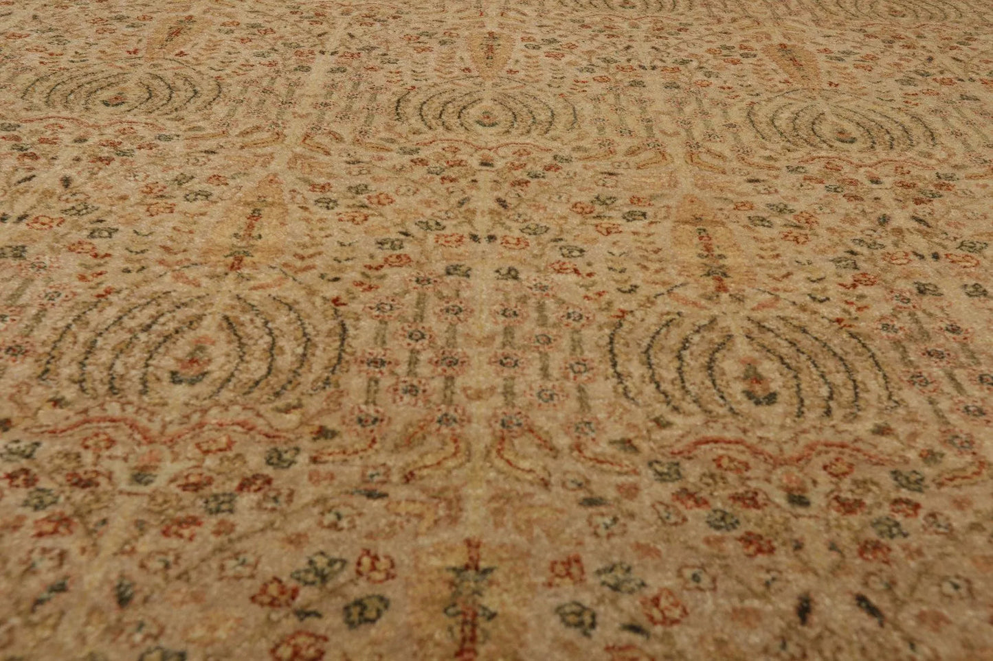 8'7'' x 11'7'' Hand Knotted 100% Wool Tree of life Oriental Area Rug Beige