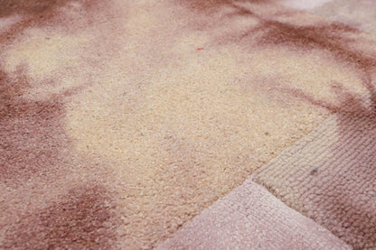 4'7" x 6'7" Handmade Wool & Bamboo Silk Cut Area Rug Contemporary Beige