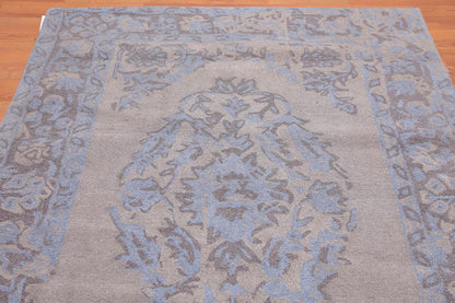 5'3" x 7'5" Handmade Erased pattern Wool Loop & Cut pile Area Rug Taupe
