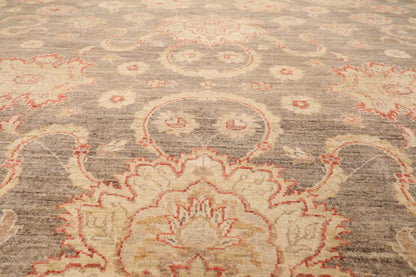 9'1'' x 12' Hand Knotted 100% Wool Peshawar Traditional Oriental Area Rug Gray