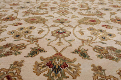 8'1'' x 9'11'' Hand Knotted 100% Wool Agra 200 KPSI Oriental Area Rug Beige