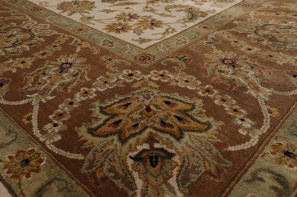 8'1'' x 9'11'' Hand Knotted 100% Wool Agra 200 KPSI Oriental Area Rug Beige