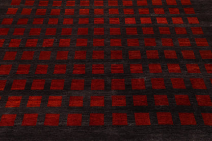 8x10 Gray Hand Knotted Hand Made 100% Wool Graphic Modern & Contemporary Oriental Area Rug