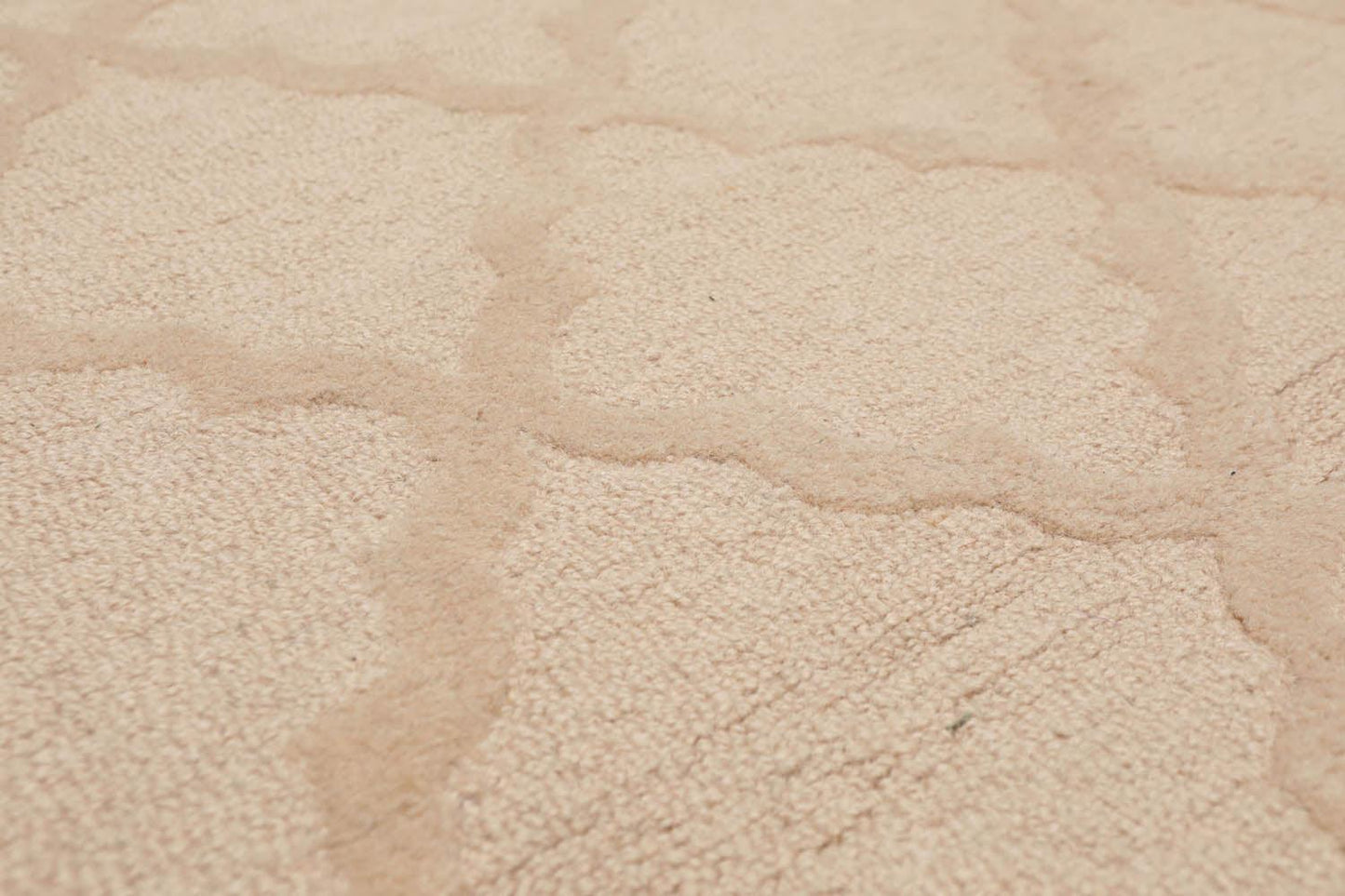 5'4" x 7'6" Handmade 100% Wool Loop & Cut Pile Area Rug Contemporary Beige