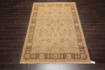 5'11" x 9' Hand Knotted 100% Wool Reversible Flat Pile Area Rug Champaign