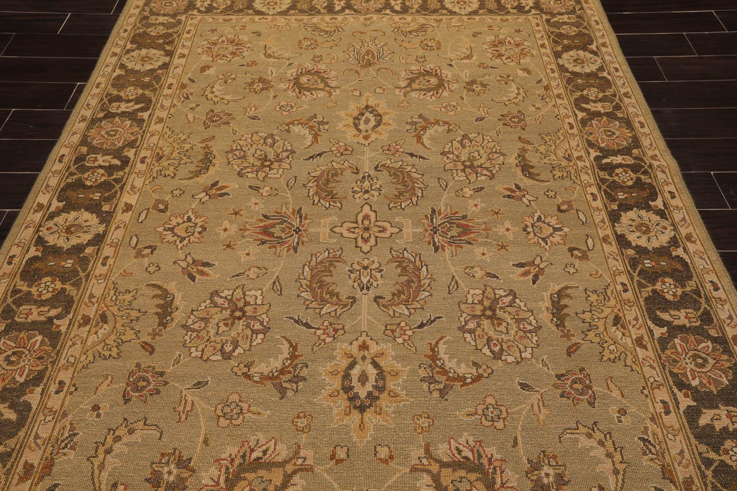 5'11" x 9' Hand Knotted 100% Wool Reversible Flat Pile Area Rug Champaign