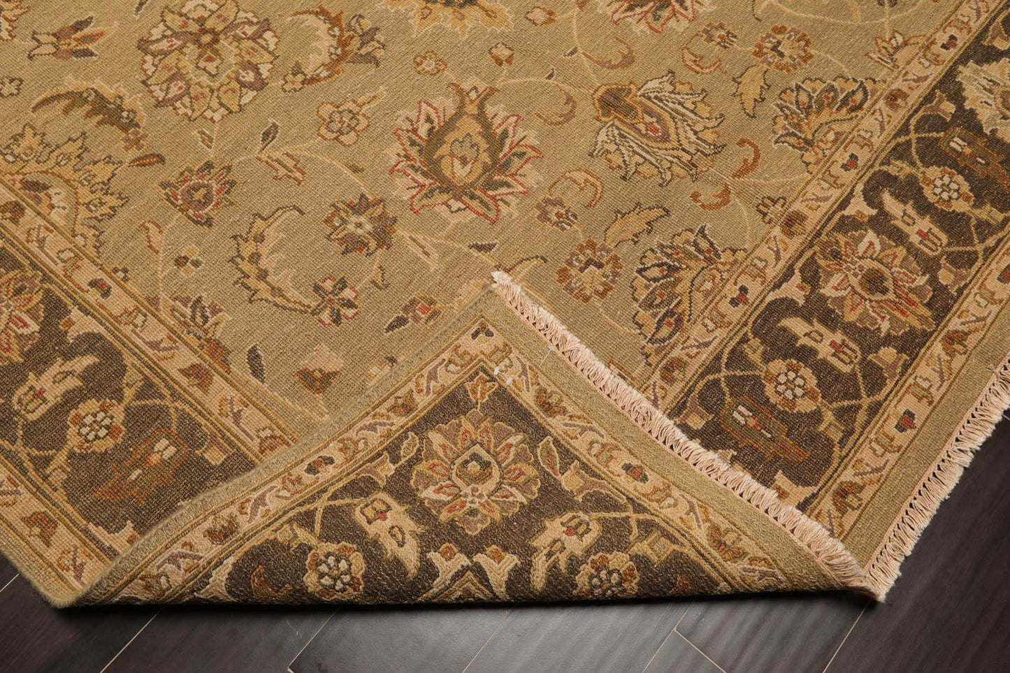 5'11" x 9' Hand Knotted 100% Wool Reversible Flat Pile Area Rug Champaign